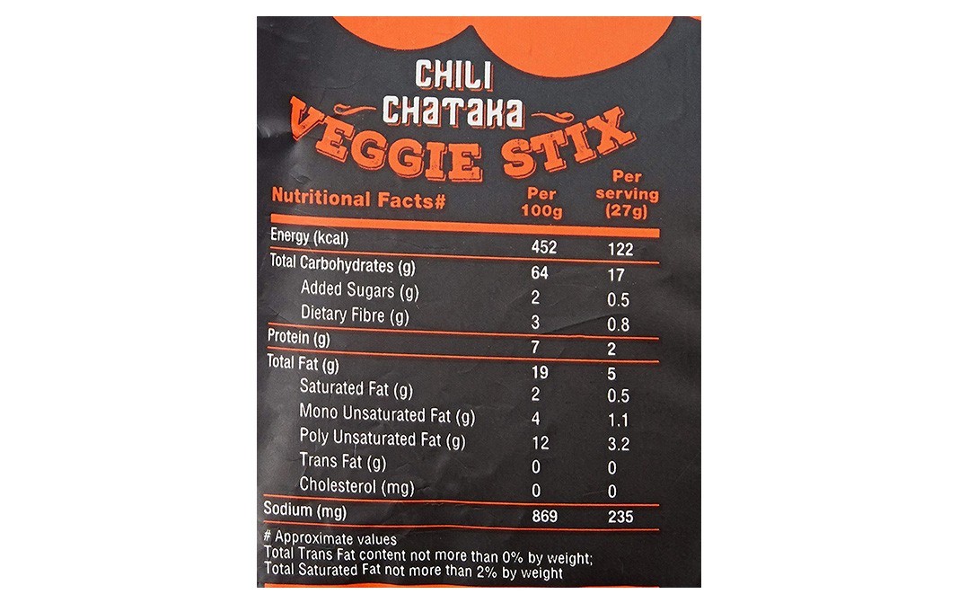 Too Yumm Chili Chataka Veggie Stix   Pack  30 grams